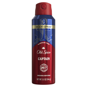 Old Spice Aluminum Free Men's Body Spray Captain, 5.1 oz